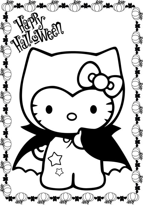 Halloween Hello Kitty coloring pages are a fun way for kids of all ages, adults to develop creativity, concentration, fine motor skills, and color recognition. . Hello kitty halloween coloring page